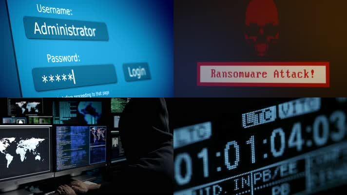 4k电脑黑客网络技术病毒入侵信息科技视频素材