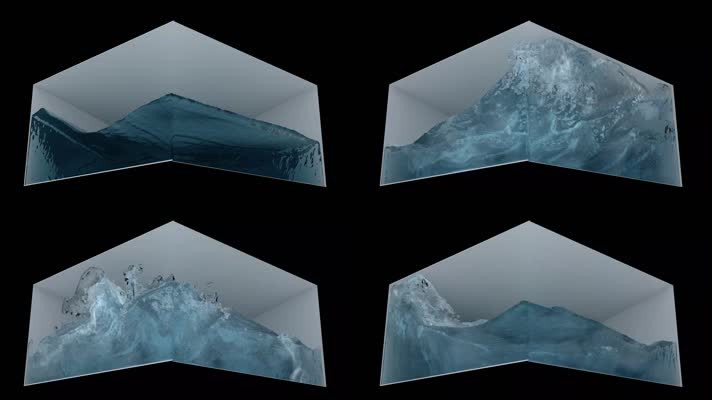 裸眼3d海浪支持定制视频素材包