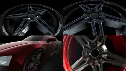 3D特效跑车轮胎和跑车背景