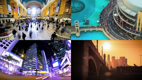 全球各大都市地标建筑夜景剪辑