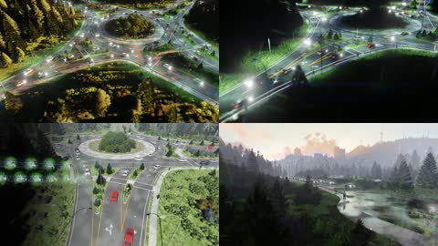 4d绿色生态城市道路设计动画