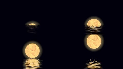唯美月亮浮出水面视频