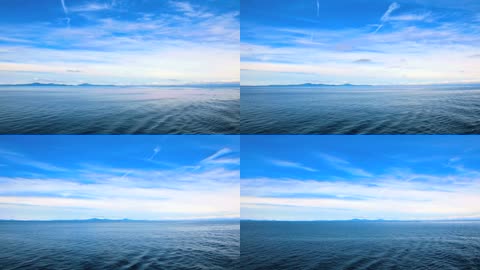 移动的云蓝色的海洋延时拍摄
