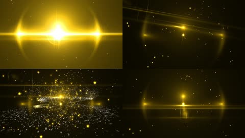 黄色粒子星光汇聚背景