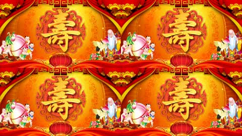 寿星寿桃寿寿宴背景循环