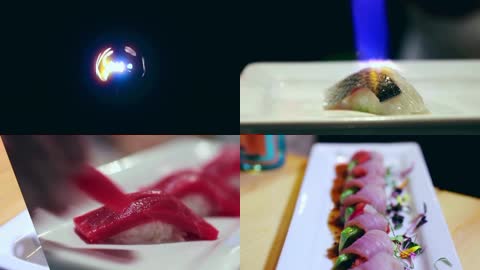 刺身寿司料理实拍视频