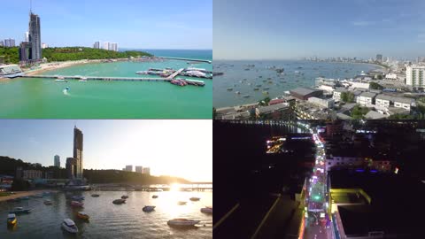 航拍泰国芭堤雅旅游宣传视频