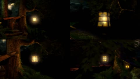 3D梦幻森林夜景灯光