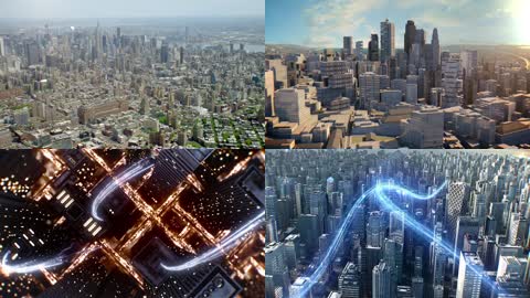 时代进步5G大数据城市科技光线