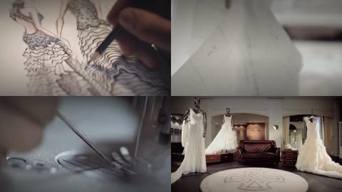 高端婚纱定制制作过程视频
