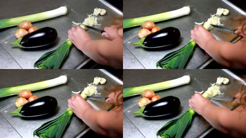 切菜切葱实拍
