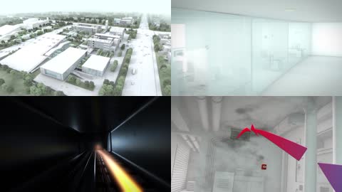 3D建筑火警系统演示动画