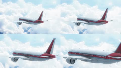 高空中飞行客机航空公司动画