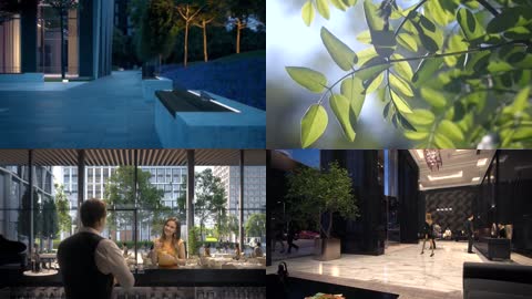 3D建筑高端商务酒店住宅购物综合区动画