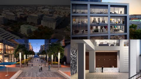 3D动画城市CBD高端商务办公楼