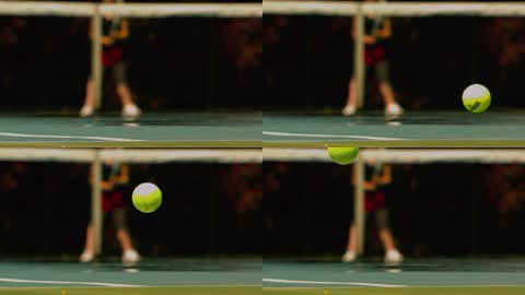 网球比赛网球特写慢动作