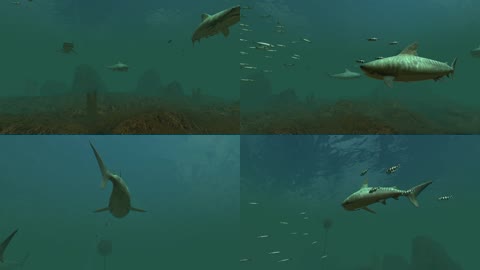 3d海底世界鲨鱼虎鲨海洋世界