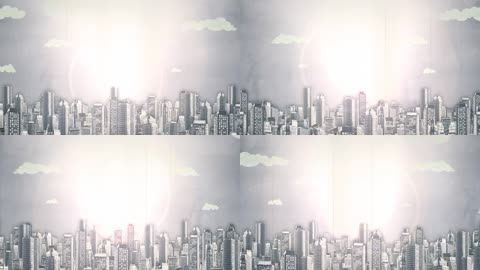 城市摩天大楼生长动画背景