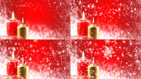 红色雪花梦幻蜡烛圣诞节