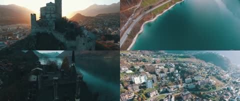 3K航拍瑞士山川河流自然风光宣传片