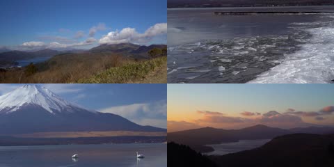 3K冬季富士山下大观山山中湖美景
