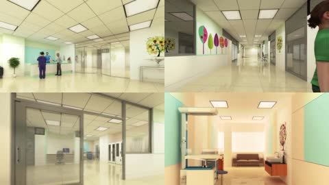 3D医院室内建筑动画游览