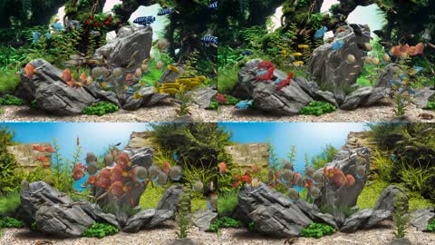 3D唯美卡海底世界海洋世界水族馆鱼群系列