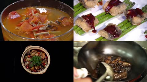 美食烹饪菜肴实拍视频
