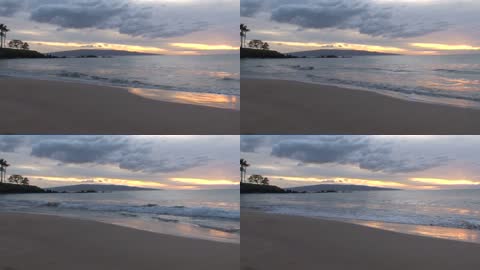 海滩海浪翻滚视频