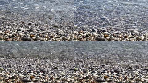 河水溪水冲击岸边石头