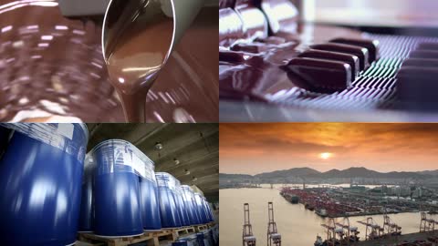 实拍巧克力生产加工制作物流运输