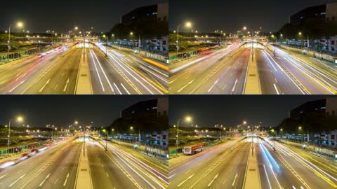 4K城市高速公路车流线延时拍摄
