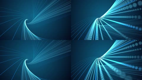 蓝色炫光线条光束旋转粒子变幻动态屏幕LED背景视频素材
