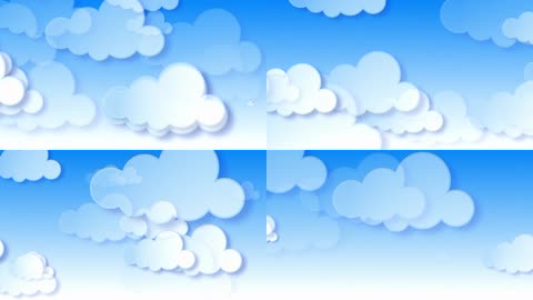 梦幻儿童幻想卡通天气云朵漂浮可爱背景动态LED背景视频素材