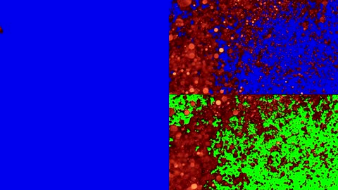 4K蓝屏绿屏红色粒子爆炸转场特效抠像素