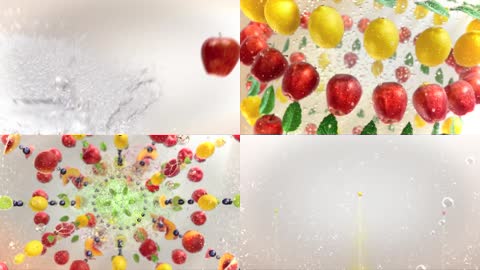 创意水果果汁流体动画