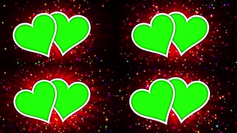 红色爱情心形绿屏背景led
