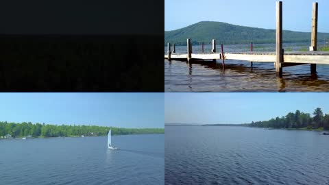 夏季湖泊航行风帆实拍剪辑