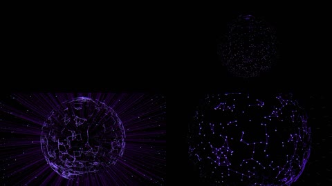 4k科技粒子光线plexus连接球体