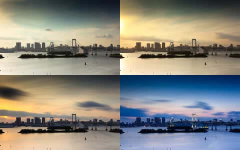 日本东京彩虹大桥延时摄影素材宣传片视频