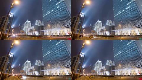北京中央商务区夜景延时摄影