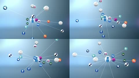 现代化智能网络科技社交关系网LED动态背景视频素材