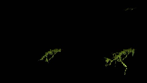 虚拟抽象树木局部肢体延伸生长树叶展现舞台元素LED背景视频素材