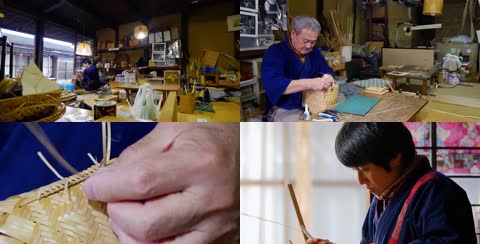 4K日本传统文化竹工坊