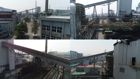 环保工厂烟囱节能减排能源焦化厂素材