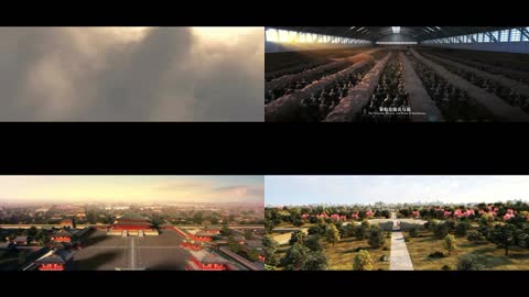 西安大明宫宣传古代文化建筑大气壮丽高山景色高清视频动画