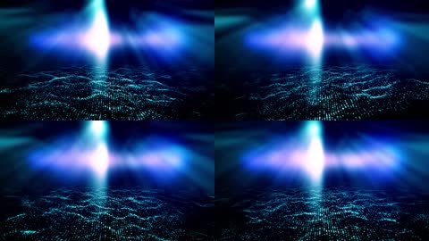 3K极品光线粒子海洋背景视频