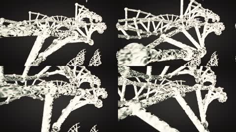 医学研究DNA螺旋分析架构动画视觉科学场景LED背景视频素材