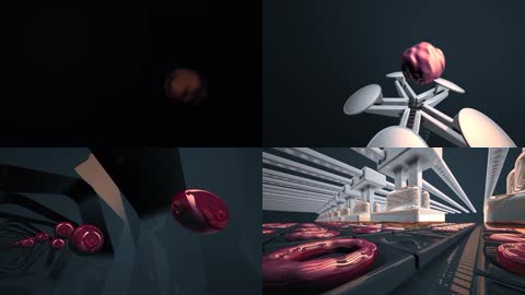 红色液体球运动抽象视频