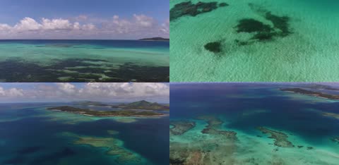 4K蓝色泻湖斐济群岛自然景色 